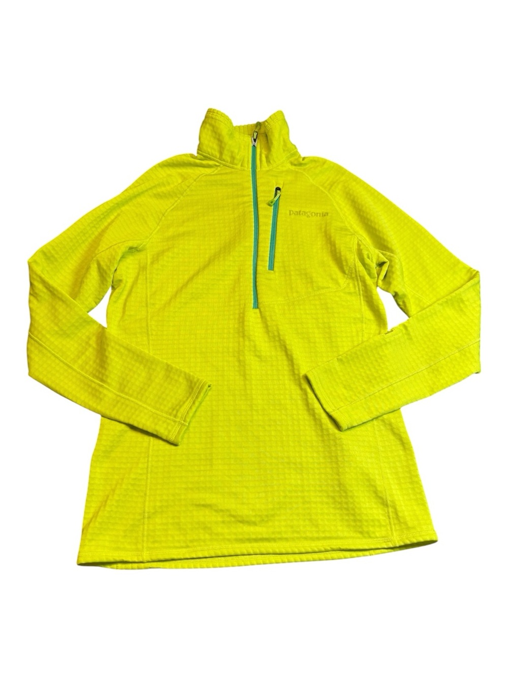 Patagonia R1 Regulator Grid Fleece Pullover Women’s XS Lime Green Half Zip